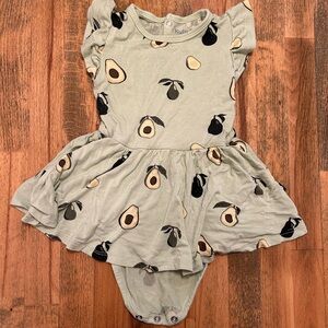 Kyte Baby Twirl Bodysuit Dress - avocado